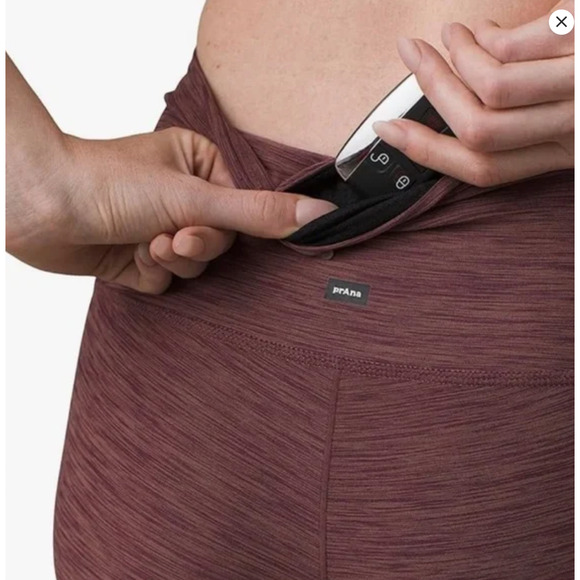 Prana Kimble Bike Shorts High Waisted NWT Heather Red Medium - Picture 5 of 5